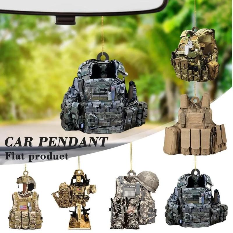 Vintage Acrylic Car Rearview Mirror Pendant Backpack Keychain Auto Interior Hanging Ornament