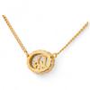 Auth Dior Logo Necklace Rhinestone Plated Di6606bd