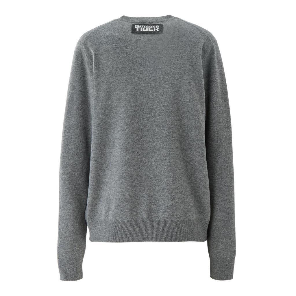 ONITSUKA TIGER LS Knit Top Solid Color Fashion Loose Round Neck Long Sleeve Sweater Unisex Tops Gray 2183B363-020
