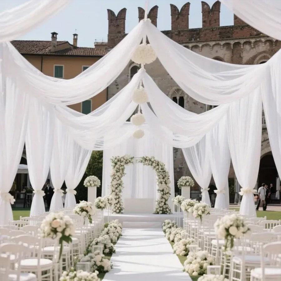 

Large Mesh Gauze Curtain for Outdoor Wedding Decor and Backdrop 0.75m*10m