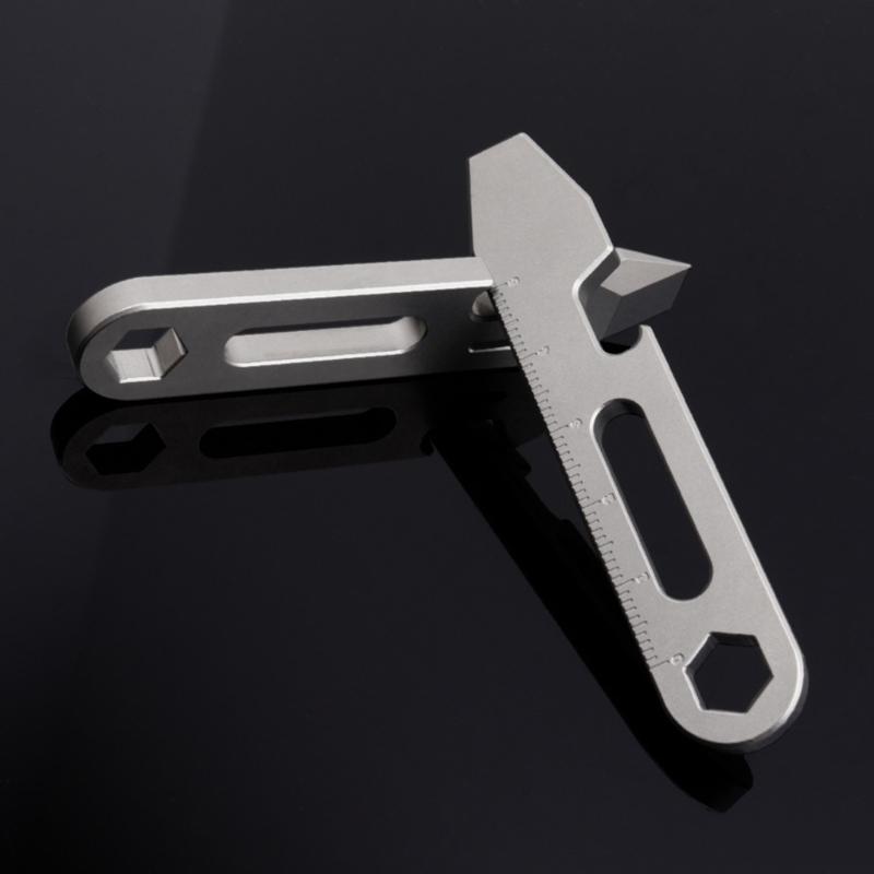 Compactly Titaniums Camping Tool Keychain Screwdriver Bottle Opener Multifunctional Ruler Portable Outdoor Accessory