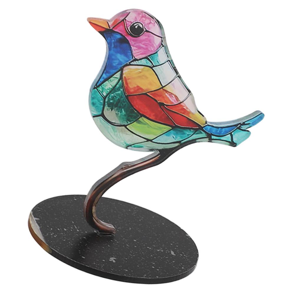 Păsări pe Ramură Ornamente Artizanale Acril Colorat Vivid Statuetă Animal Plat Decor pentru Desktop