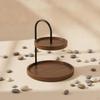 Two-Tier Rack with Wooden Trays Compact Desk Shelf Sturdy for Women
