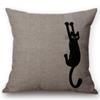 Cute Lovely Black Cat Cushion Cover Cotton Linen Square Throw Pillows 45X45Cm Home Office Deco Car Sofa Pillow Case Almofadas