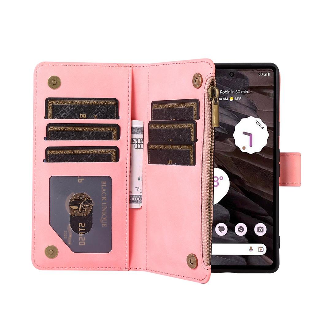 High-End Diamond Buckle Wallet Case for Google Pixel 7A