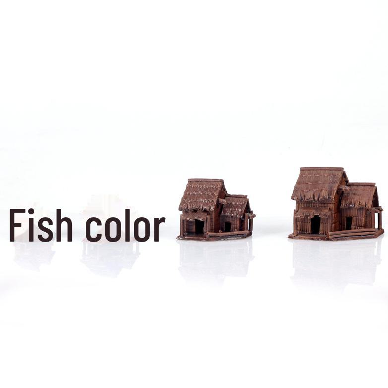 Ceramic Fish Tank Decoration: Water-Absorbing Stone Ornament for Aquariums, Gardens, and Bonsai – Thatched and Bamboo Houses.
