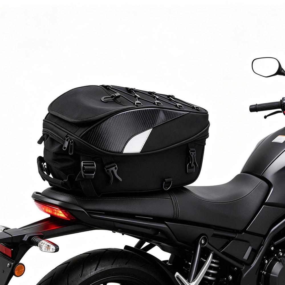 Reflective Motorcycle Rear Seat Bag Oxford Cloth Rider Backpack Motorcycle Riding