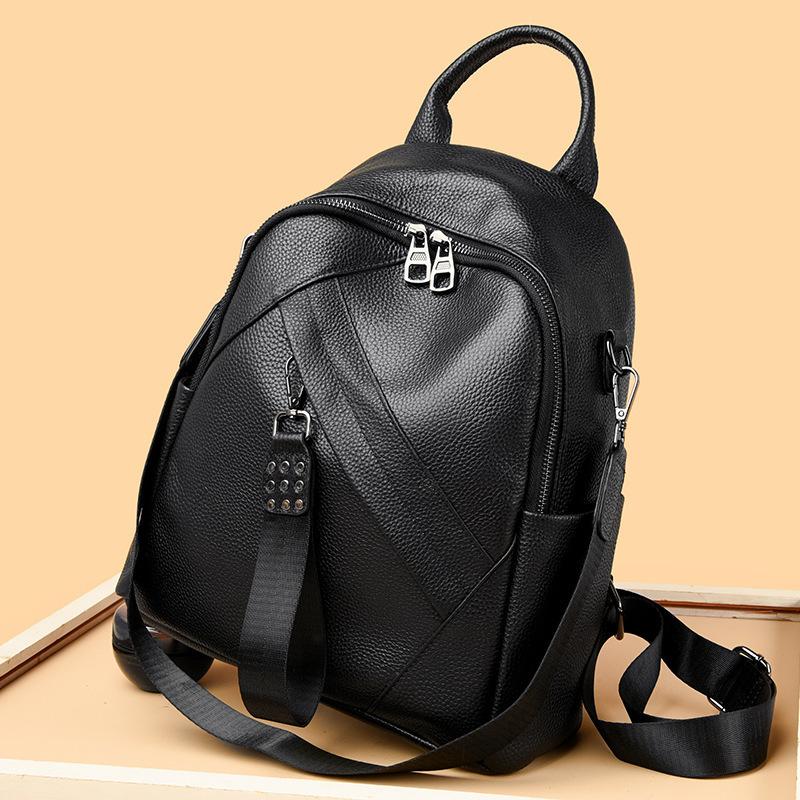 Leather women's bag new autumn first layer cowhide women's backpack casual versatile soft leather backpack large capacity