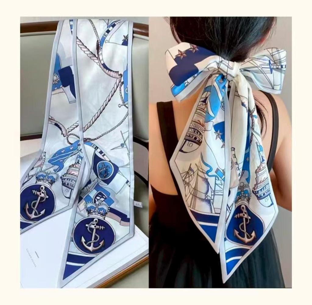 Classic Silk Feel Diagonal Scarf: Versatile Imitation Silk Neckerchief for Spring & Autumn