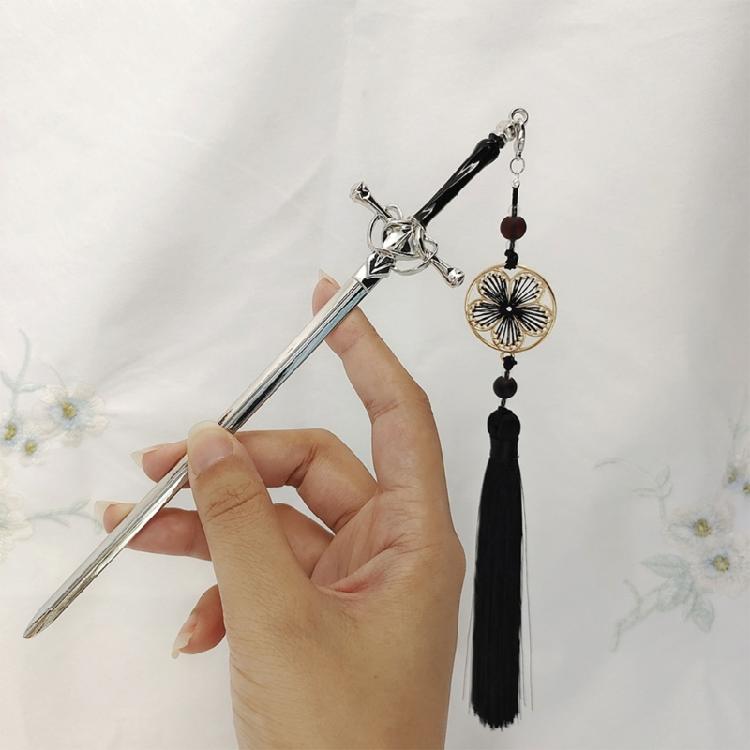 Stylish Hair Clip Swords Shaped Tassels Hair Barrette Alloy Texture Hair Accessory Hairpin Present for Swords Enthusiasts