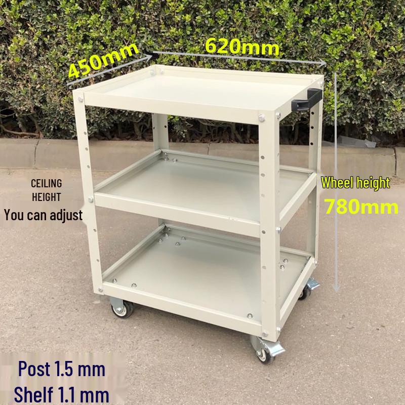 2-Tier Multi-functional Tool Cart with Drawers for Auto Repair and Workshop Use