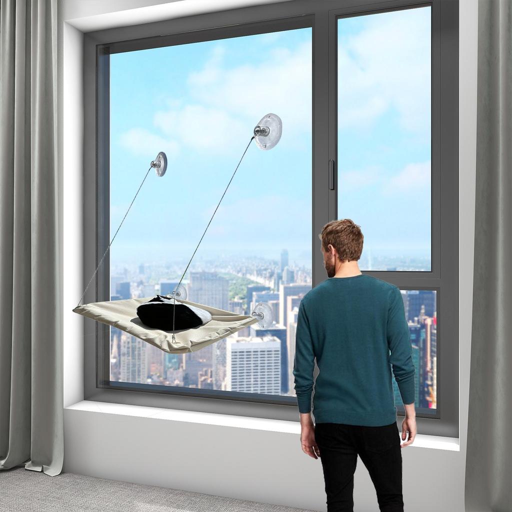 Pet Suction Cup Type Cat Viewing And Resting Bed, Removable Washable Cat Glass Hanging