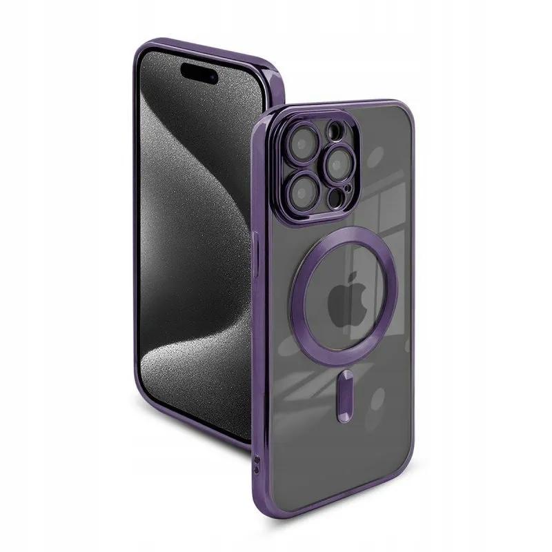 Etui do iphone 12 magsafe magshine obudowa wzmacniana fioletowy case+szkło