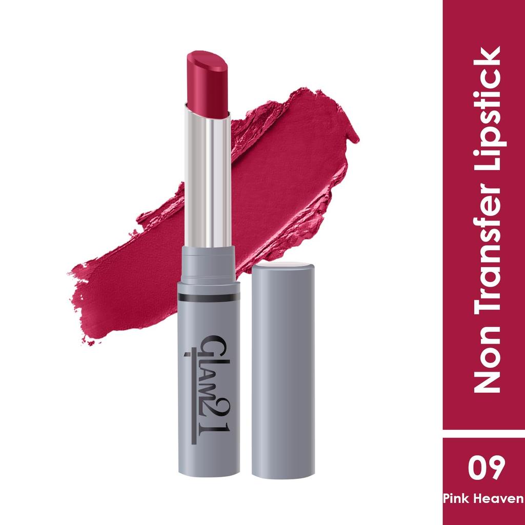 Glam21 Long Lasting Non-Transfer Lipstick|Creamy Matte Formula | Smudge-Free | HD-Colored lips - 2gm|Pink Heaven-09