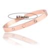 Stylish Zirconia Open Cuff Bracelet - 4MM/6MM Stainless Steel Couple Design