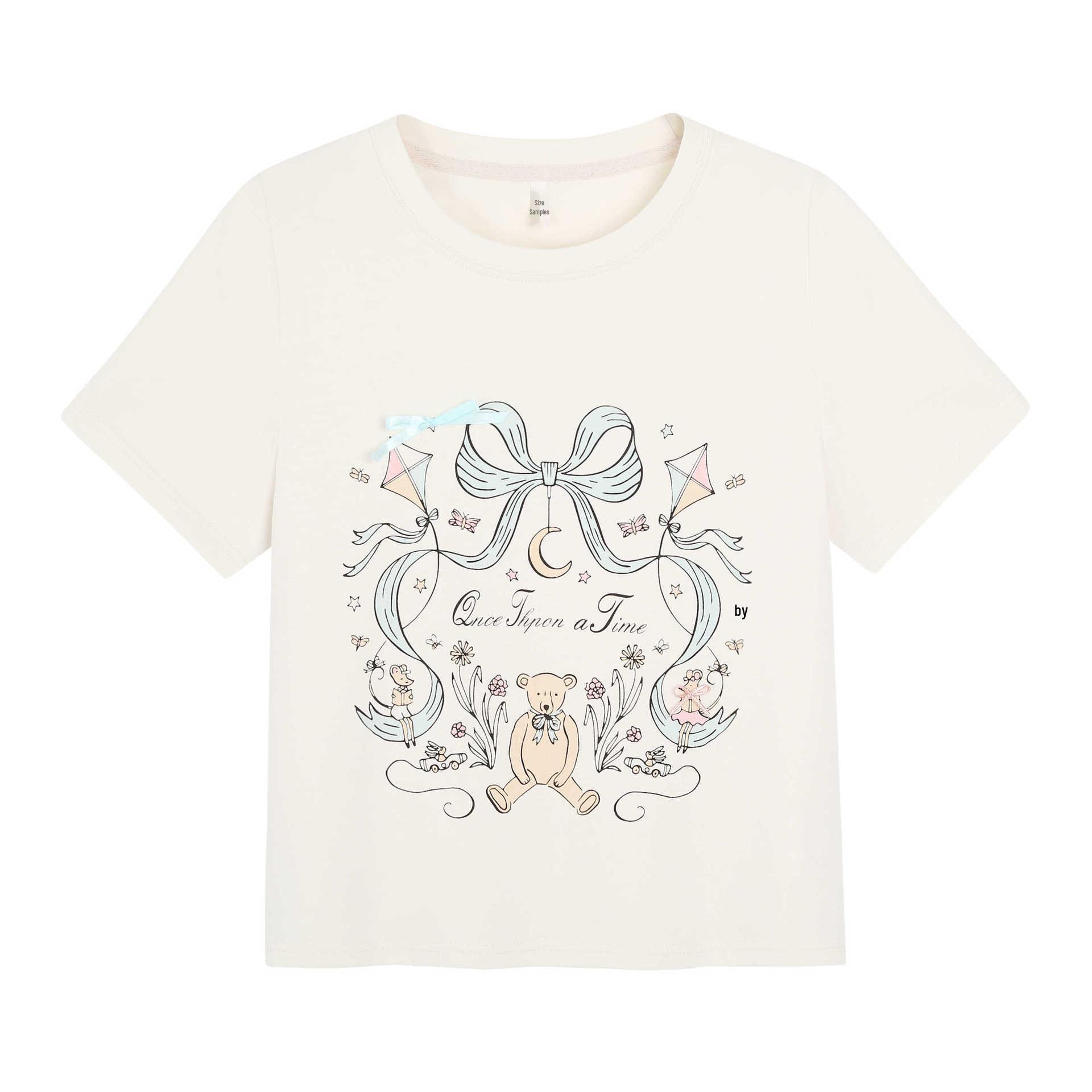 

Children s Cute Print Short Sleeve Versatile Top, Plus Size, Slimming, Loose Fit 2026. 1XL (120-140 jin)