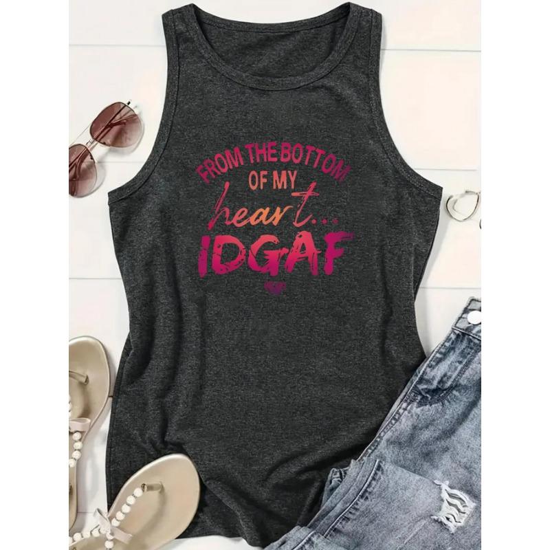 Fashionable Women's Summer Large Vest with Magical Letter Prints