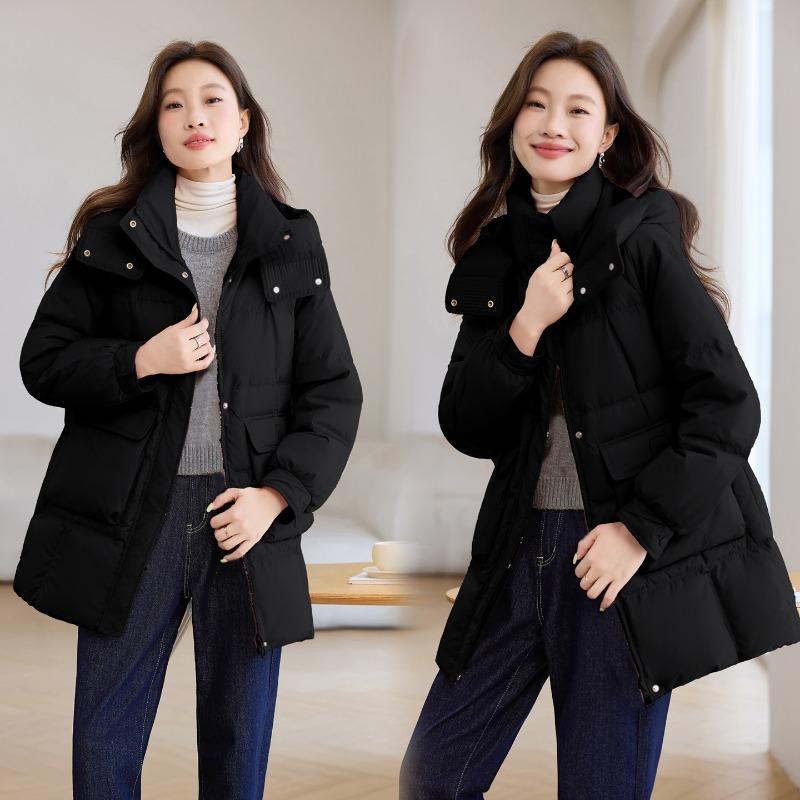 Hooded Cotton Clothes Women's Winter New Small Medium and Long Fashion Warm Loose Sports Cotton-padded Coat