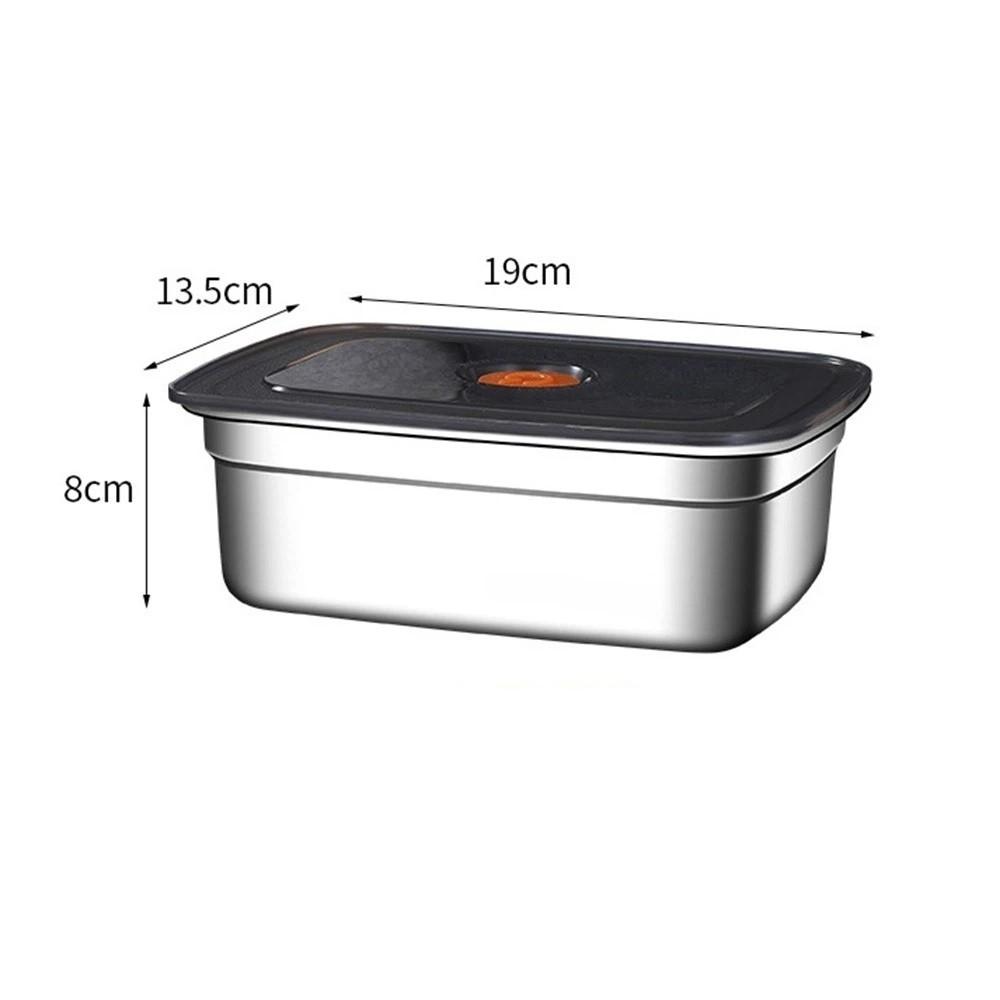Stainless Steel Camping Lunch Box Sealed Microwave Suitable Leak-proof Large Capacity Refrigerator Freezer Storage Box