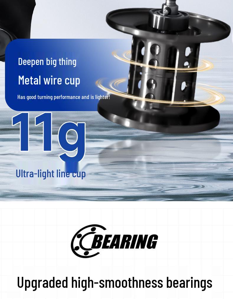 Black Warrior Anti-Backlash Baitcasting Reel - Super Light, Long Cast, Magnetic Brake, Micro Lure, All-Purpose Metal Fishing Reel