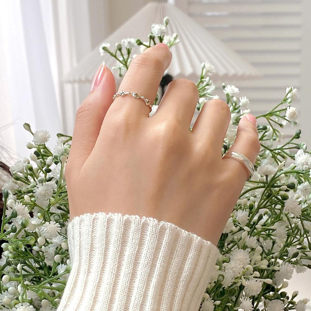 47Bag 925 Silver Layered Thin Rings Minou
