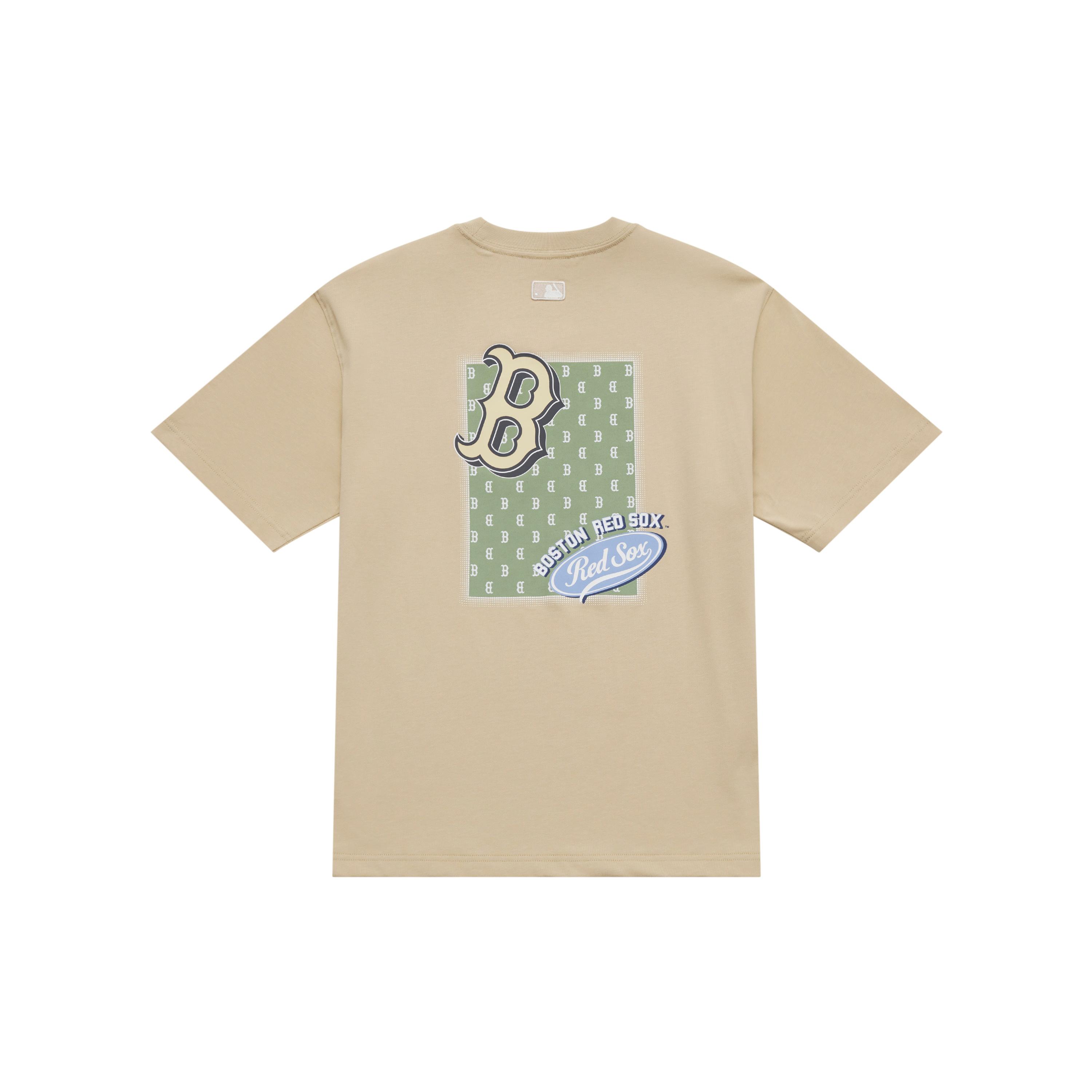 MLB MONOGRAM Collection Boston Red Sox SS25 T Shirt Unisex Sandy Brown 3ATSM2153-43SAS XL