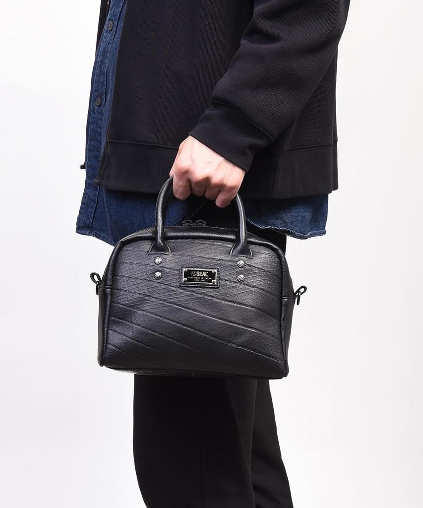 Seal Mini Bowling Bag for Mini Boston Mini Tote Shoulder Crossbody Made In Men, Bag, Bag, Handbag, Waterproof, 2-Way, Bag, Bag, Small, Japan, PS-271BK