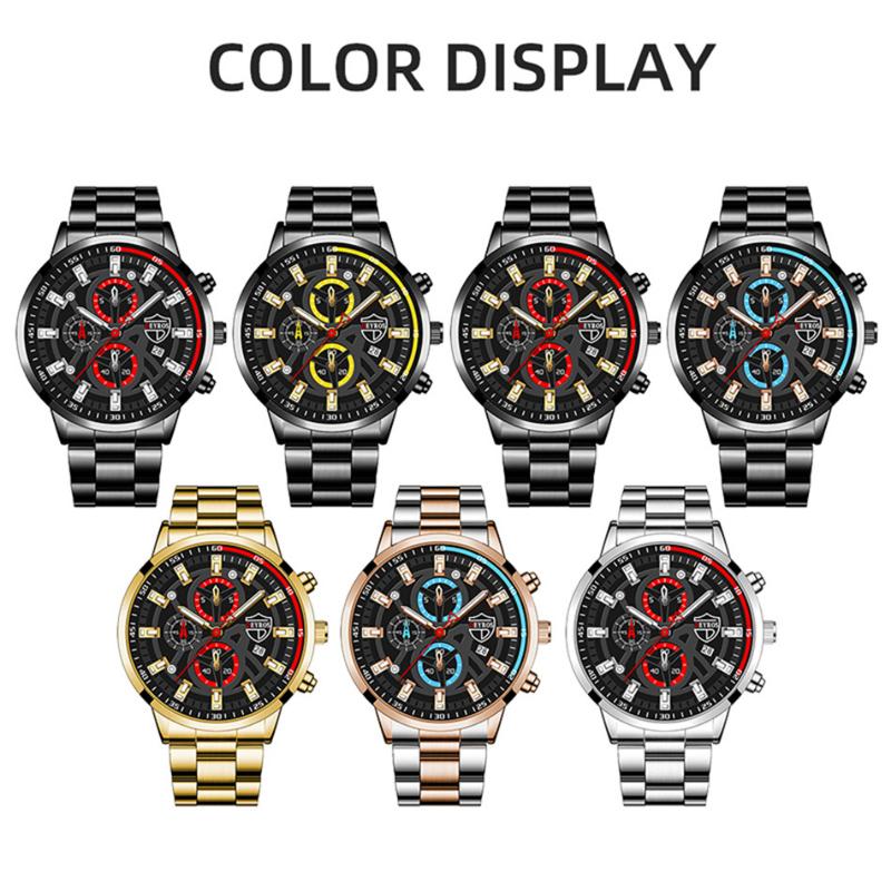 Mode Herren Uhren Luxus Edelstahl Quarz Armbanduhr Männlich Business Sport Leder Uhr Leuchtende Uhr