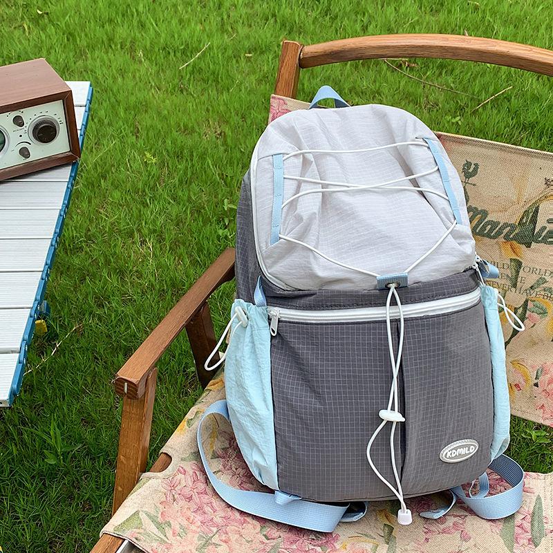 

Drawstring Versatile Lightweight School Bag Outdoor Backpack College Student Leisure High School Student Large Capacity Sports Travel Backpack below 20L сіро блакитний колір