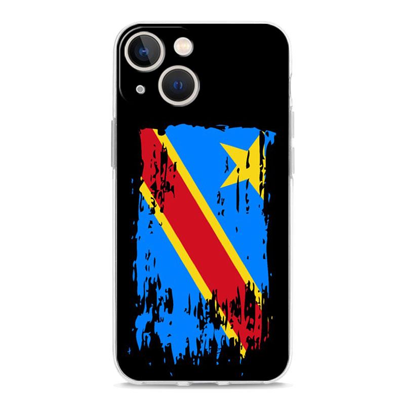 Congo Flag Luxury Transparent Phone Case For iPhone 15 14 13 12 Mini 11 Pro Max XS X XR SE 7 8 Plus Silicone Clear Cover