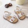 Girls' Sandals Pearl Flowers Princess Sweet Non-Slip Soft Breathable Comfortable Children'S Beach Shoes Summer Sandals