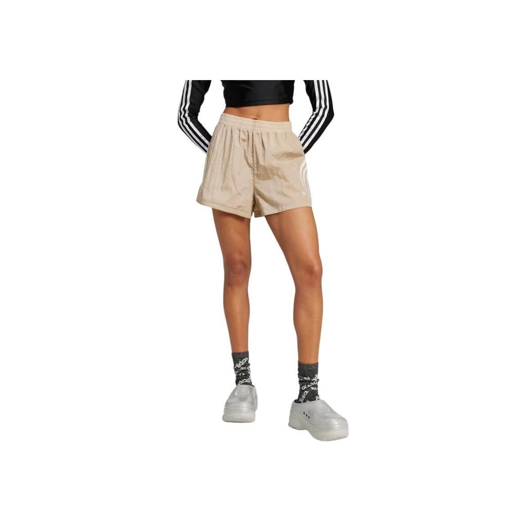 Adidas Originals Atlanta Cut Line Loose Fit Comfortable Three-Quarter Casual Shorts Women shorts Mysterious-Beige IY9238
