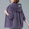 Women's Corduroy Coat Female New Plus-size Loose Jacket Casual Middle-aged Mother Overcoat