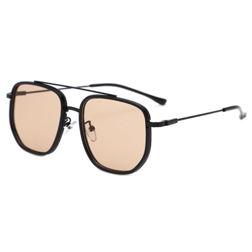Lightweight Comfortable Durable High Quality Timeless Retro Travel Friendly Alloy Metal Square Shaped Male Sun Glasses