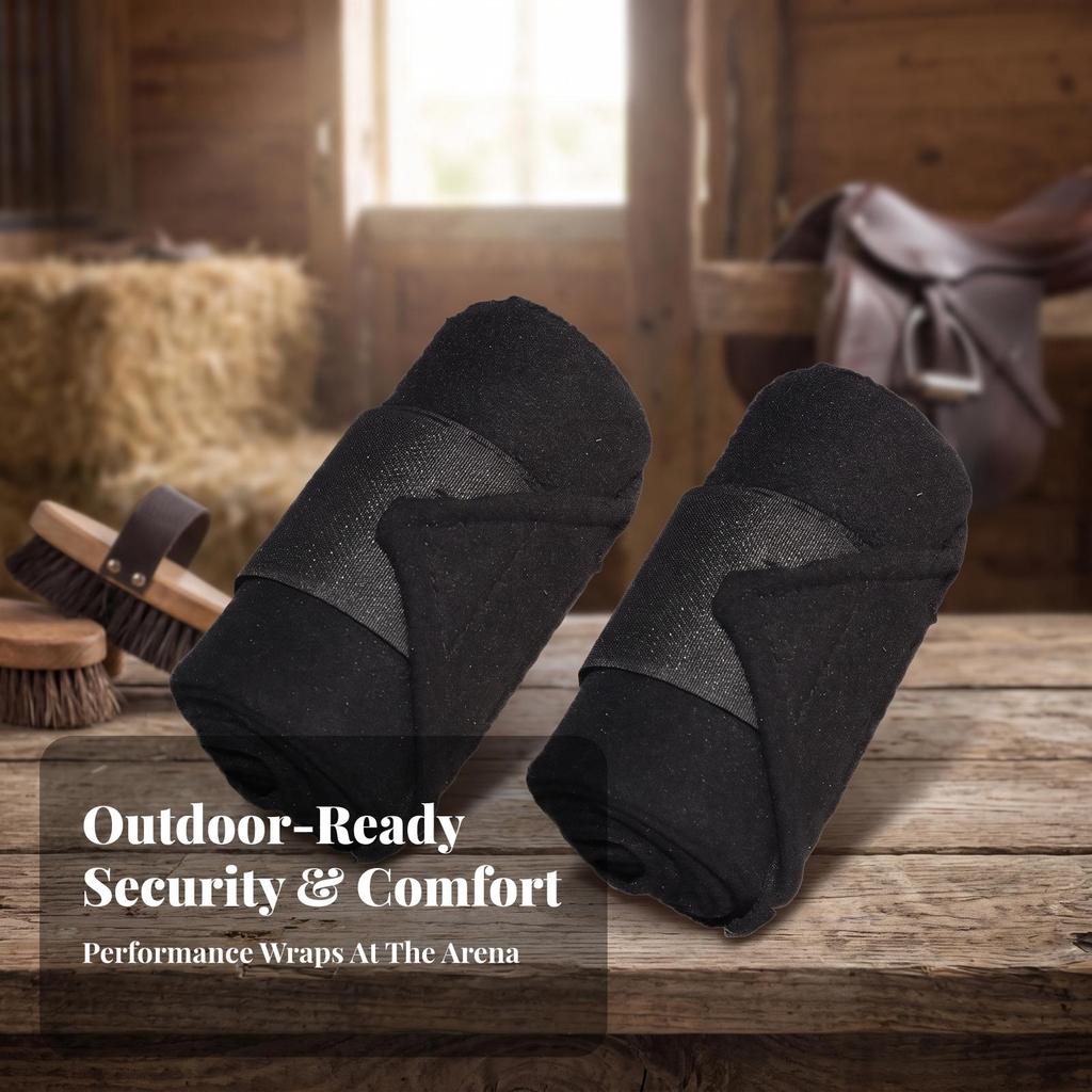 2 Pieces Horse Fleece Bandages Adjustable Leg Wraps Standing