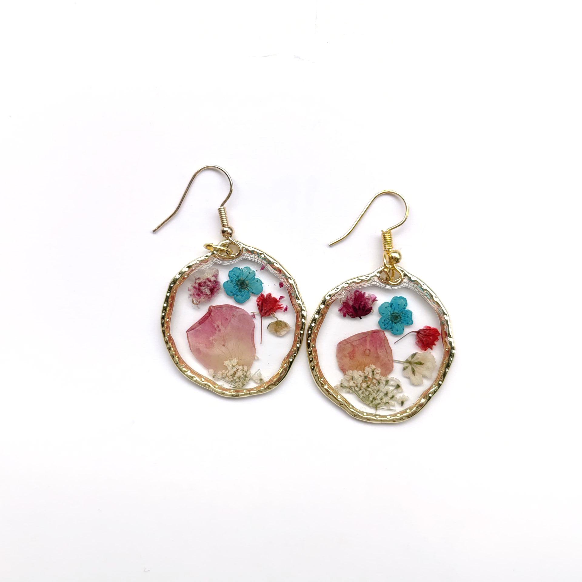Summer Dried Flower Resin Earrings