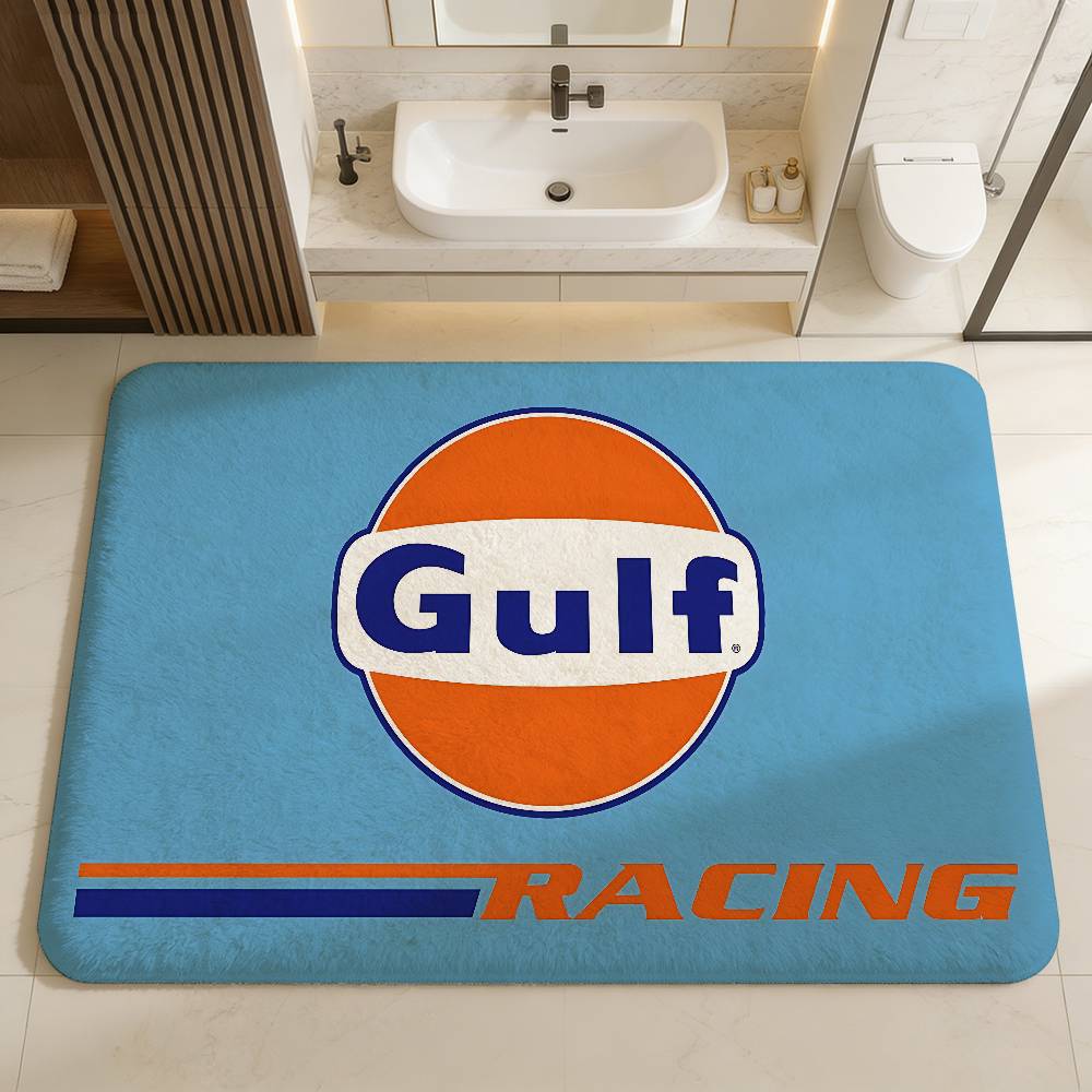 G-Gulf Racing Car Logo Room Mats Anti-slip Absorb Water Long Strip Cushion Bedroon Mat Household Carpets
