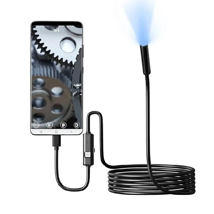 Type C USB Endoscope 7mm Flexible Inspection Camera Waterproof Adjustable LED Light for Smartphones Tablets Computers
