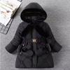 Winterjacke für Mädchen mit Pelzkragen, mittlere bis große Kinderoberbekleidung, warm halten, Prinzessinnenmantel mit Kapuze, Reißverschluss, Mädchenoberbekleidung, Kinderkleidung