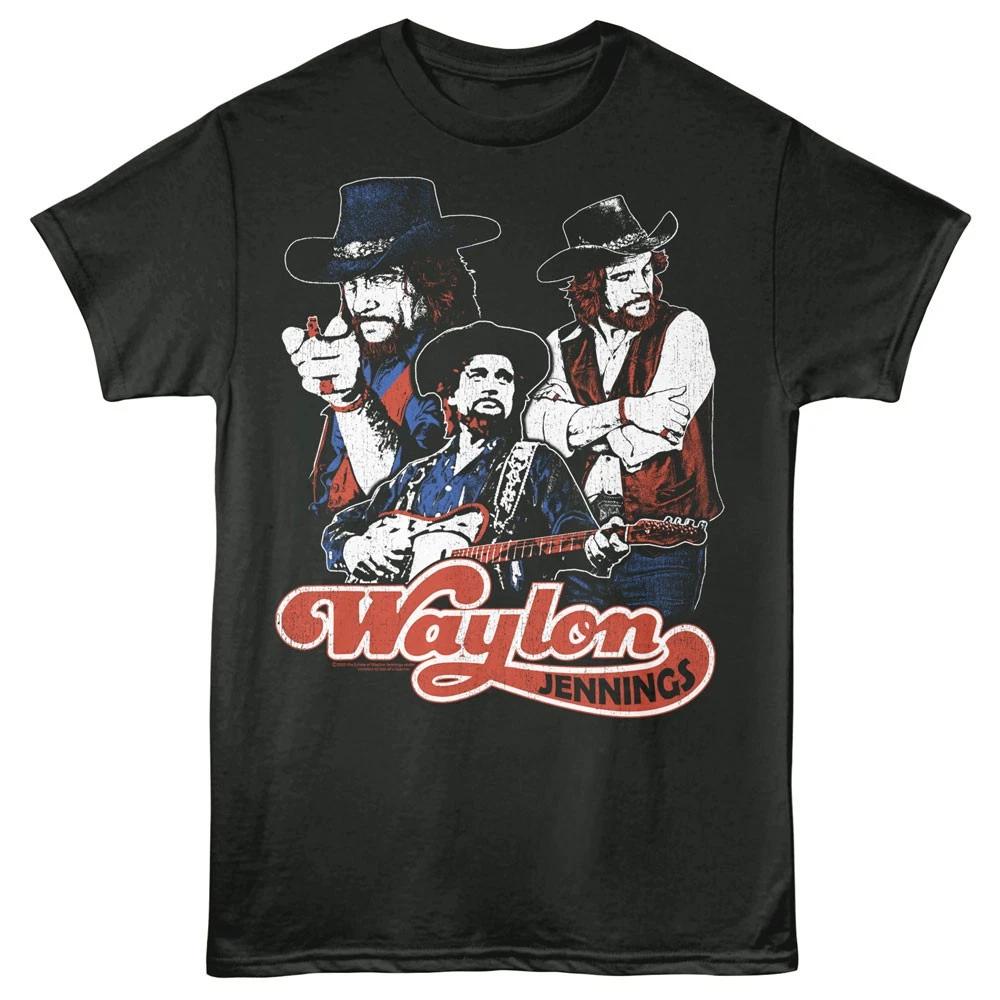 Waylon Jennings Outlaw Country Singer Tripple Photo Collage Men s T shirt XL
