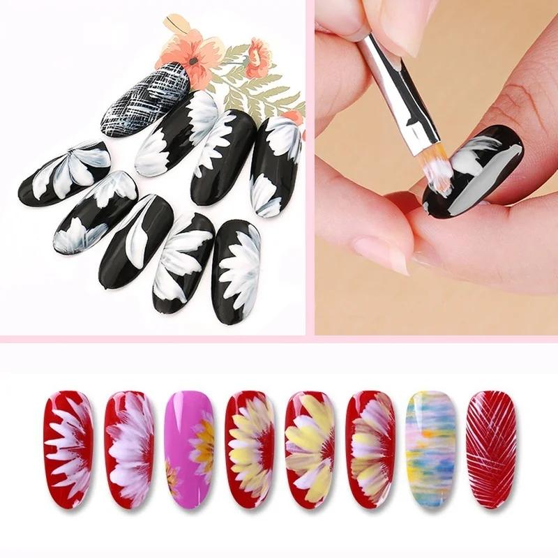 8 PCS/Set Nail Brushes Painting Pen Pink Petal Drawing Dotting Pen for Nail Design Acrylic Gel Polish Manicure Hand Drawn Tools