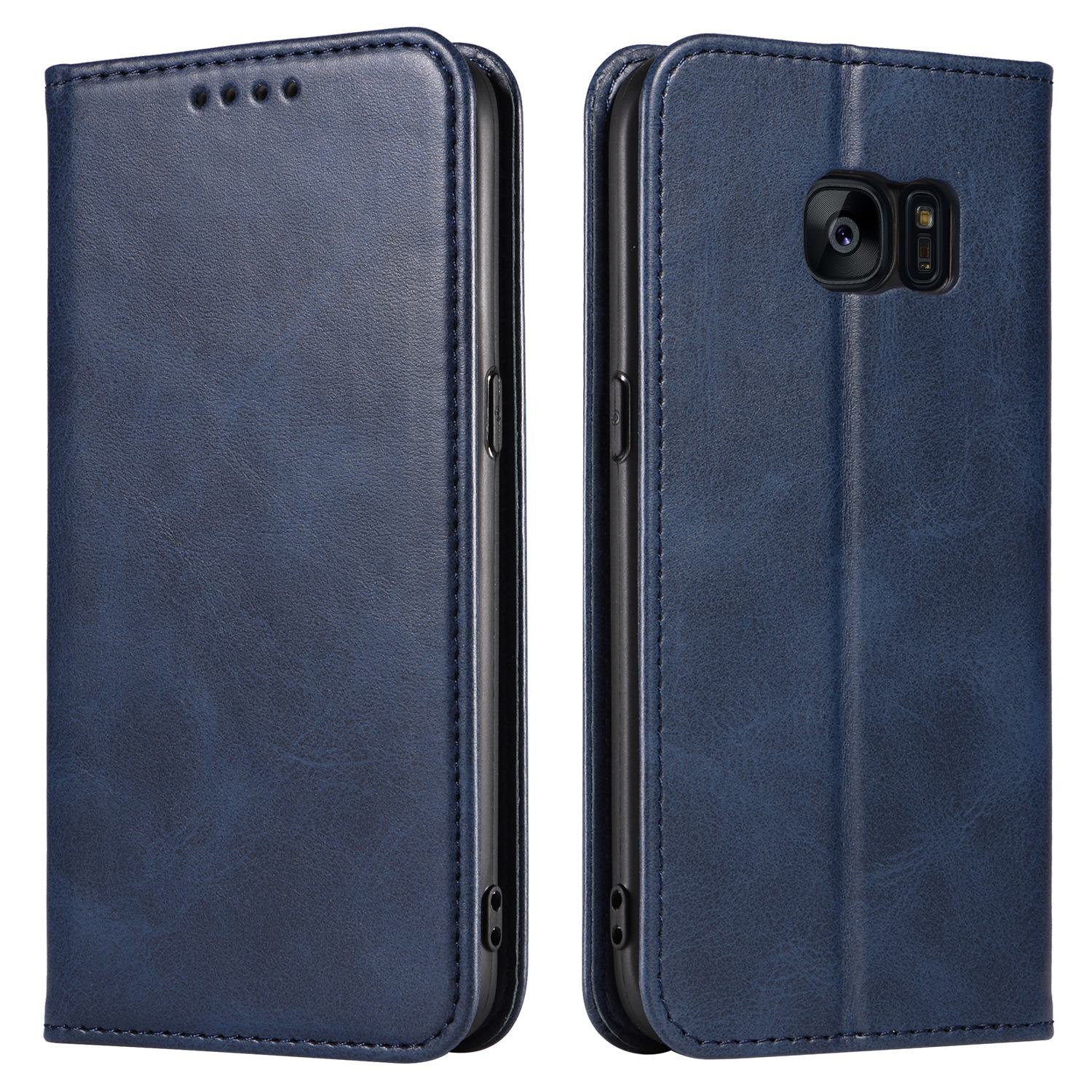 

Шкіряний чохол для Samsung S7 - захисний чохол для A51/A31 і S8/S10/S9 у Японії. синій