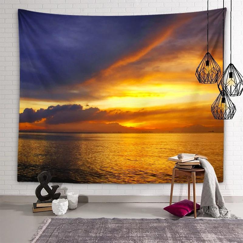 Sunset Natural Aesthetics Tapestry Polyester Wall Hanging Bedroom, Living Room, Dormitory Home Decoration