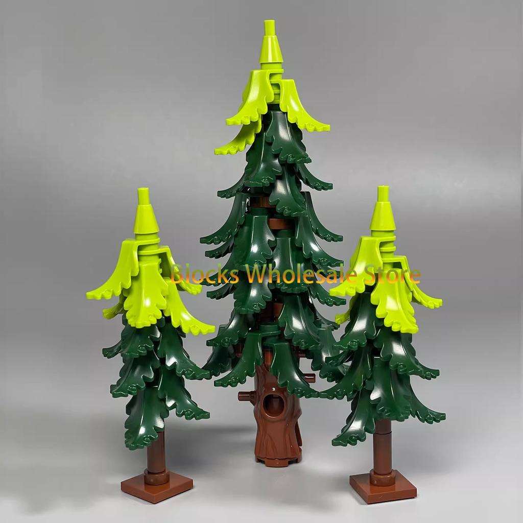MOC Christmas Gift Present Assembly Toy Small Particle Building Block Set Christmas Tree Fir Tree Scene Desktop Ornament