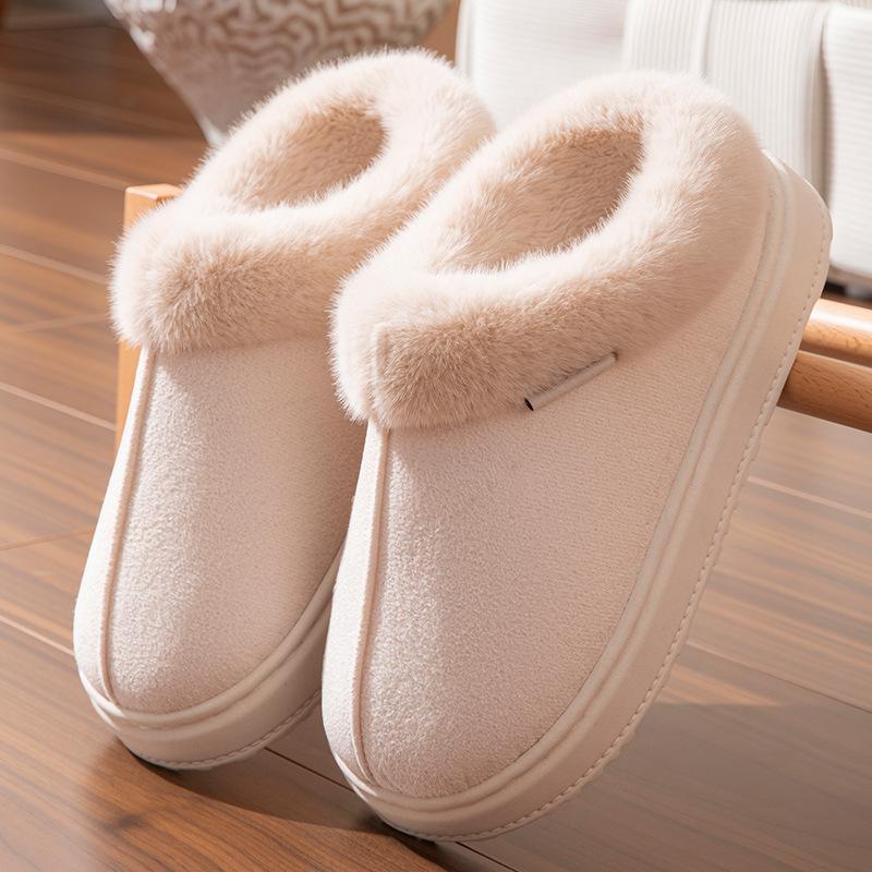 Autumn and Winter Cotton Slippers Indoor Thick Bottom Non-slip Warm Plush New Home Winter Couple Cotton Mop