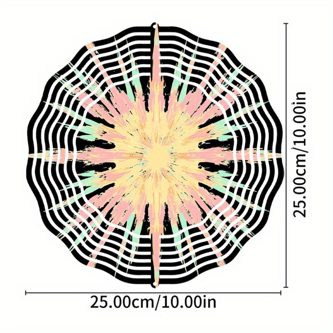 

Яркий розово-зеленый колокольчик ветра Ray, уличная металлическая садовая скульптура с черными полосами, подвесной декор для всех сезонов, прочный колокольчик ветра, садовое искусство 01A
