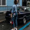 Dámska móda Vyšívanie Džínsy s vysokým pásom Slim Fit rovné džínsy