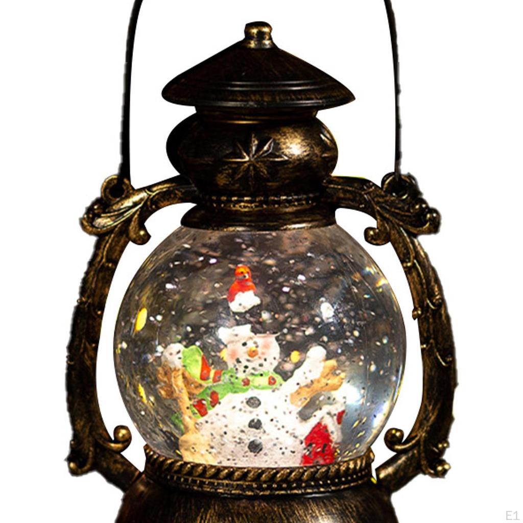 Christmas Sculpture Music Box Portable Kids Gift Lighted Globe Lantern Hanging