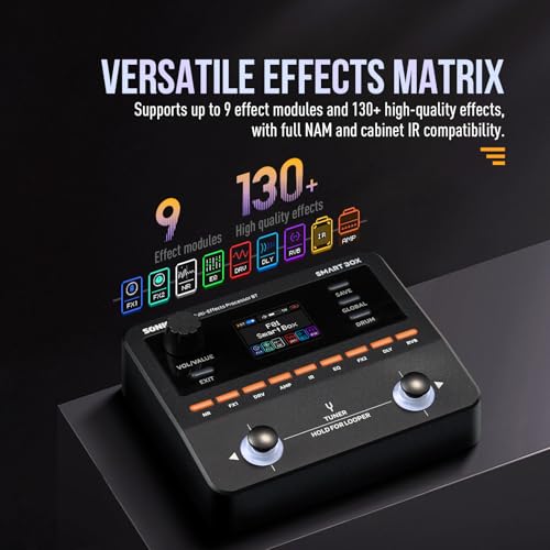 SONICAKE QME-20 Smart Box - Guitar Multi-Effects Pedal with 130+ Effects, NAM/IR Support, Looper, Built-in Tuner/Metronome, Portable Effects Processor