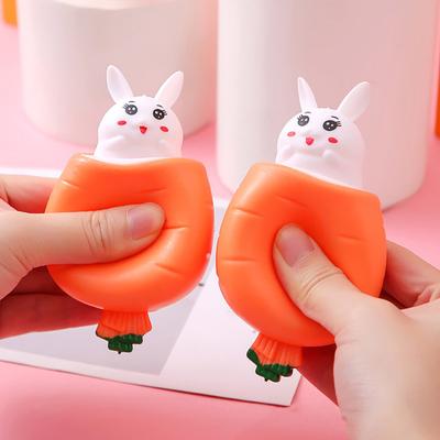 1/3/6/12 Stück Pop-Up Hase Karotte Quetschspielzeug Angstlinderung Poppender Hase Käse Fidget Spielzeug Langsam aufsteigend Entspannung Stressball Osterkorb Füllmaterial